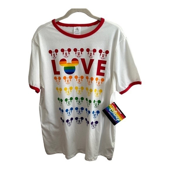 NWT Disney Rainbow Collection Mickey Mouse Love Pride Shirt Size 3L - Picture 1 of 7